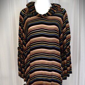 KRON by KRONKRON Dress, S/M, Black/Multi Stripes